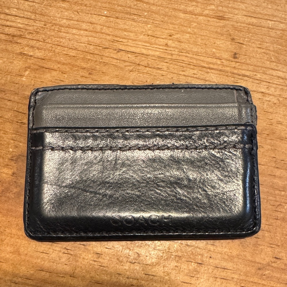Coach Two-Tone Leather Card Holder